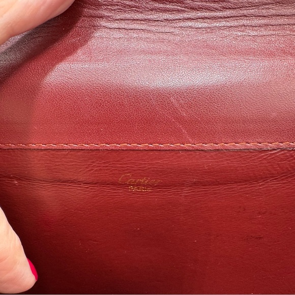 Cartier Must de Cartier Vintage Burgundy Leather Clutch Wristlet - Picture 9 of 9